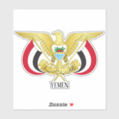 Sticker Le patriotique de l'emblème national du Yémen (Feuille)