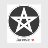 Sticker Le pentagramme (blanc sur noir) (Feuille)