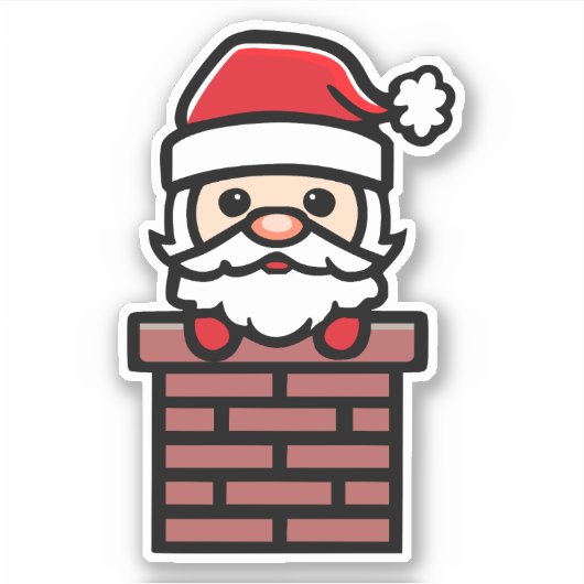 Sticker Le Père Noël en bas du dessin de Chimney (Devant)
