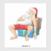 Sticker Le Père Noël fait une petite sieste (Feuille)
