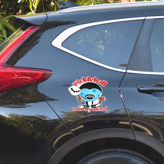 Sticker Le pickleball est dans mon sang - Vampire (Coté voiture)