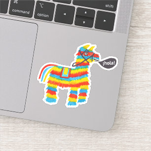 Sticker Le piñata coloré heureux de burro indique le "ho
