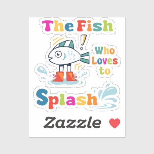 Sticker Le poisson qui aime faire des éclaboussures (Feuille)