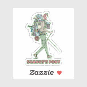 Sticker Le poney de Shanks randonneur drôle marche