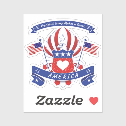 Sticker Le président Trump fait une grande AMÉRIQUE (Feuille)