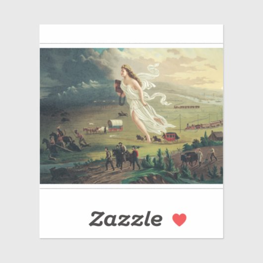 Sticker Le Progrès américain par John Gast (Feuille)