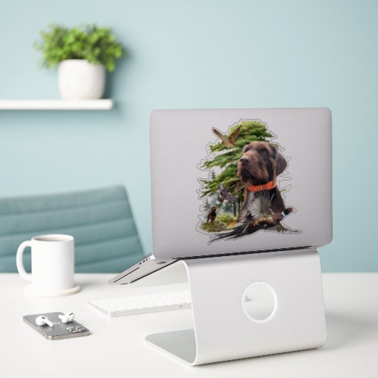 Sticker Le Pudelpointer (Ordinateur portable sur le bureau)