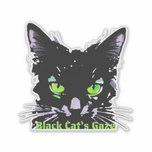Sticker Le Regard du Chat Noir (Devant)