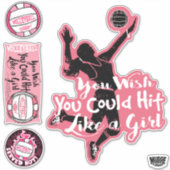 Sticker Le rose frappe comme une fille Volley-ball (Devant)