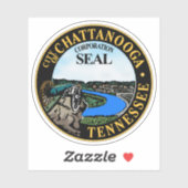 Sticker Le Sceau de Chattanooga, Tennessee (Feuille)
