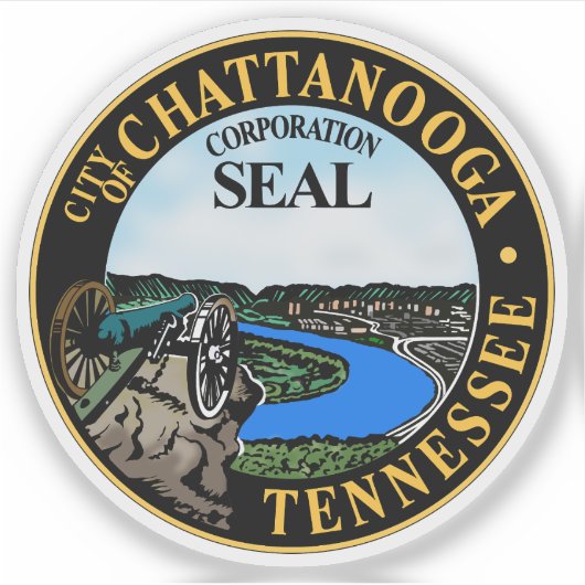 Sticker Le Sceau de Chattanooga, Tennessee (Devant)
