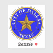 Sticker Le Sceau de Dallas, Texas (Feuille)