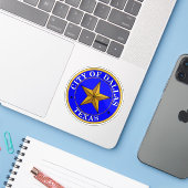 Sticker Le Sceau de Dallas, Texas (Ordinateur portable avec iPhone)