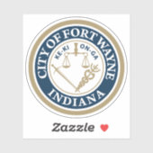 Sticker Le sceau de Fort Wayne, Indiana (Feuille)