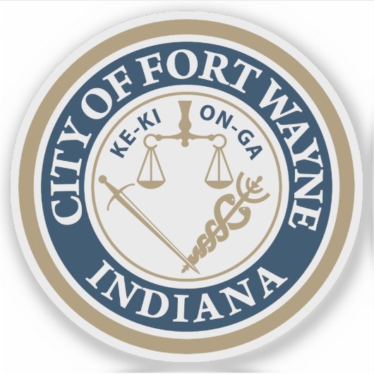 Sticker Le sceau de Fort Wayne, Indiana (Devant)