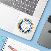Sticker Le sceau de Fort Wayne, Indiana (Ordinateur portable avec iPhone)