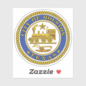Sticker Le Sceau de Houston, Texas (Feuille)