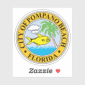 Sticker Le sceau de la plage de Pompano, Floride (Feuille)