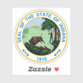 Sticker Le sceau de l'état de l'Indiana (Feuille)