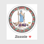 Sticker Le sceau de l'état de Virginie (Feuille)