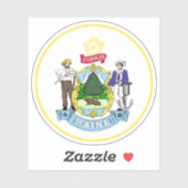 Sticker Le sceau de l'état du Maine (Feuille)