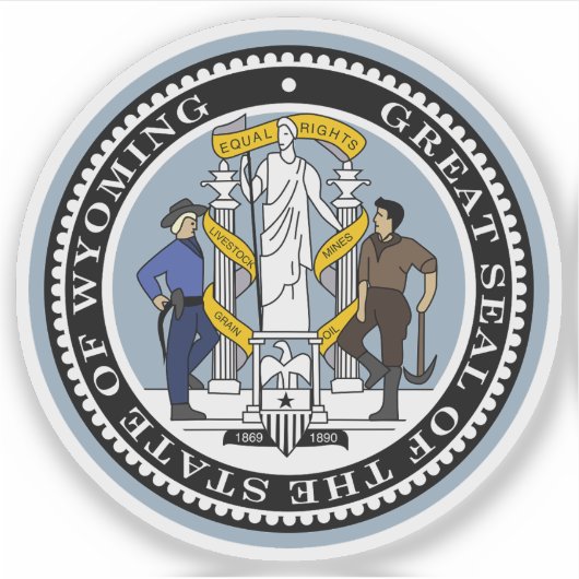 Sticker Le sceau de l'état du Wyoming (Devant)