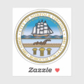 Sticker Le Sceau de Norfolk, Virginie (Feuille)