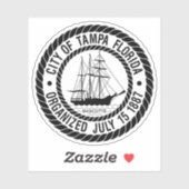 Sticker Le sceau de Tampa, Floride (Feuille)