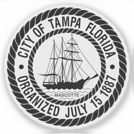 Sticker Le sceau de Tampa, Floride (Devant)
