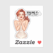 Sticker Le sceller avec un baiser ! (Feuille)