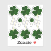 Sticker Le Shamrock irlandais Green Clovers St. Patrick's (Feuille)