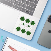 Sticker Le Shamrock irlandais Green Clovers St. Patrick's (Ordinateur portable avec iPhone)