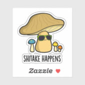 Sticker Le Shitake Arrive Un Jeu De Champignons Drôle (Feuille)