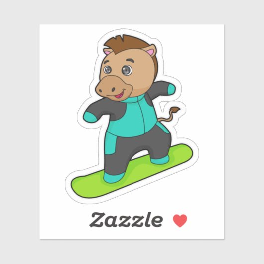 Sticker Le snowboarder de Horse (Feuille)