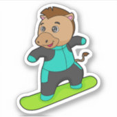 Sticker Le snowboarder de Horse (Devant)