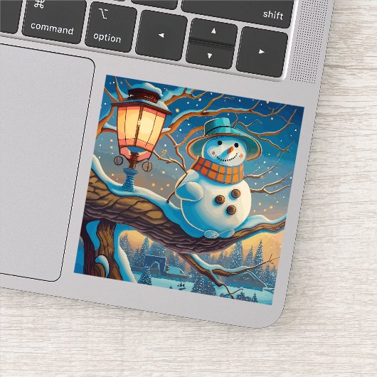 Sticker Le Snowman à côté des fêtards (Détail)