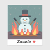 Sticker Le Snowman au camping (Feuille)