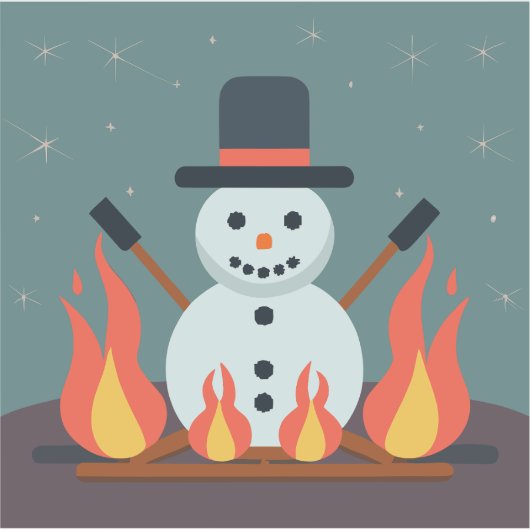 Sticker Le Snowman au camping (Devant)