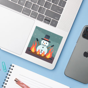 Sticker Le Snowman au camping