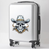 Sticker Le squelette cowboy (Sur valise)