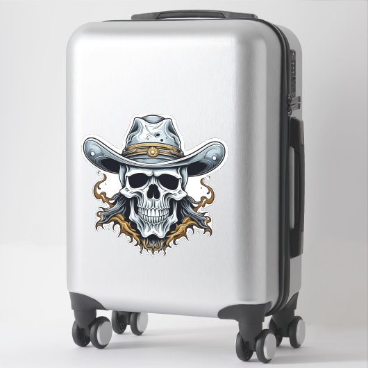 Sticker Le squelette cowboy (Sur valise)
