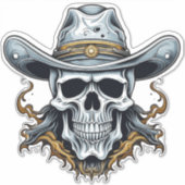 Sticker Le squelette cowboy (Devant)