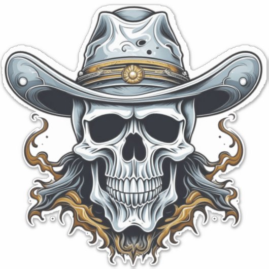 Sticker Le squelette cowboy (Devant)