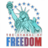 Sticker Le symbole de la liberté | 14"x14" - transparent b (Devant)