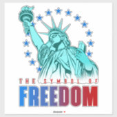Sticker Le symbole de la liberté | 14"x14" - transparent b (Feuille)