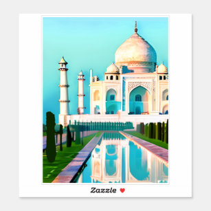Sticker Le Taj Mahal sous un ciel étoilé