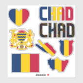 Sticker Le Tchad Extraordinaire forme les symboles nationa (Feuille)