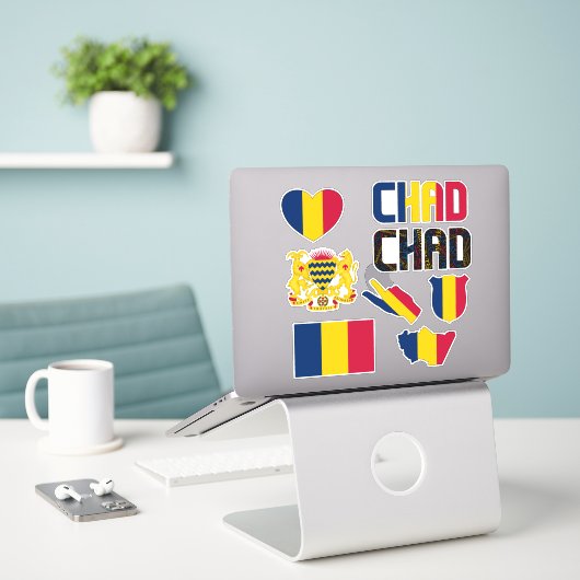 Sticker Le Tchad Extraordinaire forme les symboles nationa (Ordinateur portable sur le bureau)