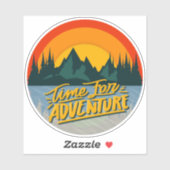 Sticker Le temps de l'aventure style rétro (Feuille)
