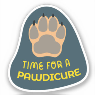 Sticker "Le temps d'une Pawdicure" chien de garde marine, 